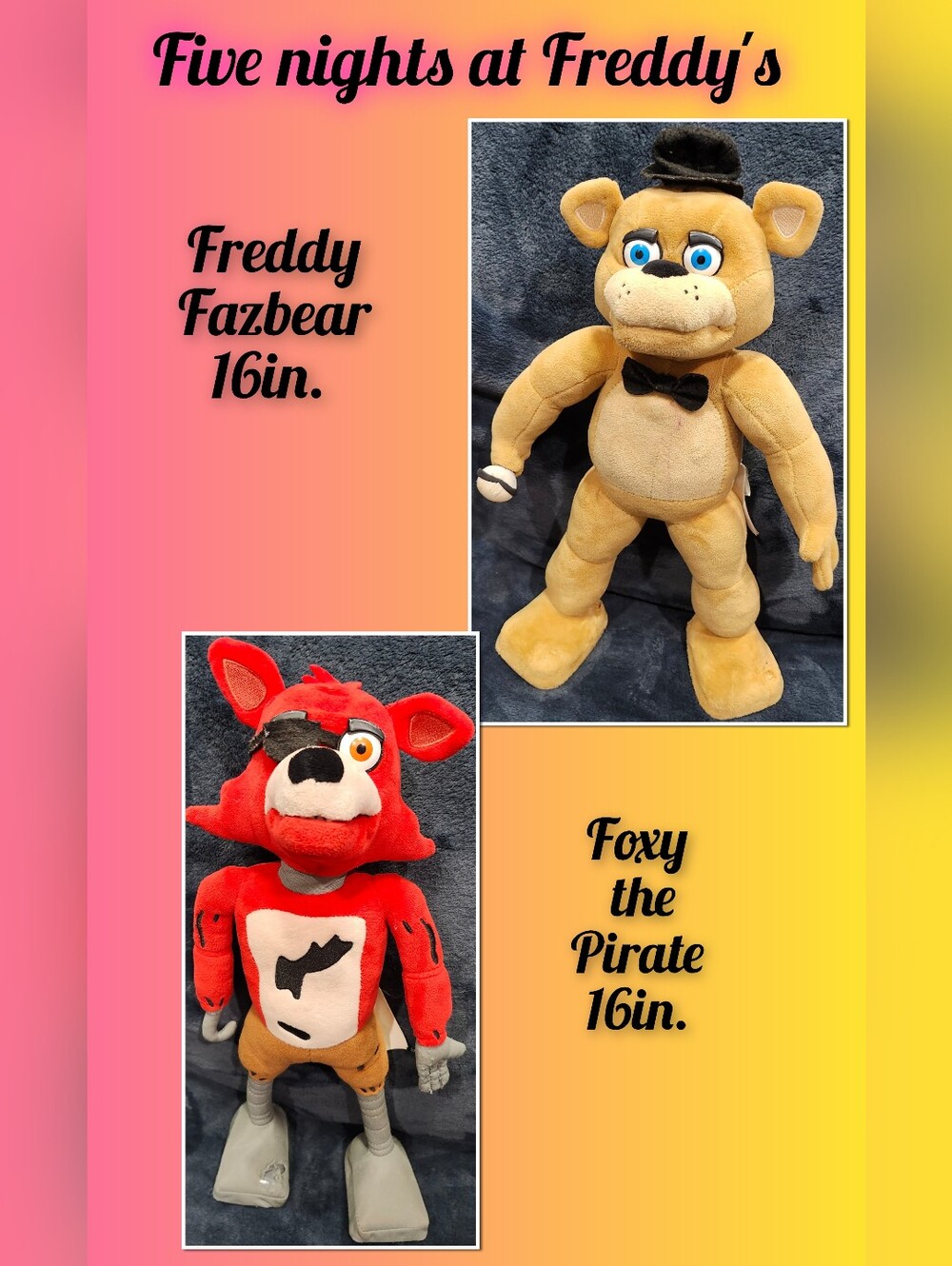 Five Nights At Freddy's Set Of 2 Animatronics Dolls Toys Freddy And Foxy.
